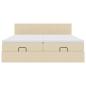 Preview: Ottoman-Bett mit Matratzen Creme 160x200 cm Stoff