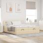 Preview: ARDEBO.de - Ottoman-Bett mit Matratzen Creme 180x200 cm Stoff