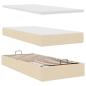 Preview: Ottoman-Bett mit Matratzen Creme 180x200 cm Stoff