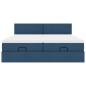 Preview: Ottoman-Bett mit Matratzen Blau 200x200 cm Stoff