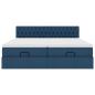 Preview: Ottoman-Bett mit Matratzen Blau 180x200 cm Stoff