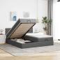 Preview: ARDEBO.de - Ottoman-Bett mit Matratzen Dunkelgrau 200x200 cm Stoff