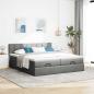 Preview: Ottoman-Bett mit Matratzen Dunkelgrau 200x200 cm Stoff