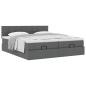 Preview: Ottoman-Bett mit Matratzen Dunkelgrau 200x200 cm Stoff