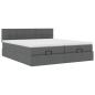 Preview: Ottoman-Bett mit Matratzen Dunkelgrau 200x200 cm Stoff