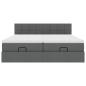 Preview: Ottoman-Bett mit Matratzen Dunkelgrau 200x200 cm Stoff
