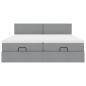 Preview: Ottoman-Bett mit Matratzen Hellgrau 180x200 cm Stoff