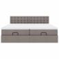 Preview: Ottoman-Bett mit Matratzen Taupe 180x200 cm Stoff