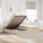 Preview: ARDEBO.de - Ottoman-Bett mit Matratzen Creme 160x200 cm Stoff