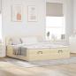 Preview: Ottoman-Bett mit Matratzen Creme 160x200 cm Stoff