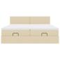 Preview: Ottoman-Bett mit Matratzen Creme 160x200 cm Stoff