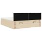 Preview: Ottoman-Bett mit Matratzen Creme 160x200 cm Stoff