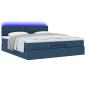 Preview: Ottoman-Bett mit Matratzen Blau 200x200 cm Stoff