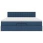 Preview: Ottoman-Bett mit Matratzen Blau 200x200 cm Stoff