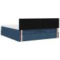 Preview: Ottoman-Bett mit Matratzen Blau 200x200 cm Stoff