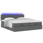 Preview: Ottoman-Bett mit Matratzen Dunkelgrau 160x200 cm Stoff