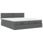 Preview: Ottoman-Bett mit Matratzen Dunkelgrau 160x200 cm Stoff