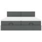 Preview: Ottoman-Bett mit Matratzen Dunkelgrau 160x200 cm Stoff
