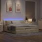 Preview: Ottoman-Bett mit Matratzen Creme 200x200 cm Stoff