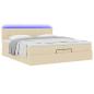 Preview: Ottoman-Bett mit Matratzen Creme 200x200 cm Stoff