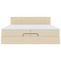 Preview: Ottoman-Bett mit Matratzen Creme 200x200 cm Stoff