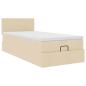 Preview: Ottoman-Bett mit Matratze Creme 80x200 cm Stoff