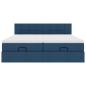 Preview: Ottoman-Bett mit Matratzen Blau 200x200 cm Stoff
