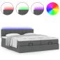 Preview: Ottoman-Bett mit Matratzen Dunkelgrau 160x200 cm Stoff