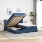 Preview: ARDEBO.de - Ottoman-Bett mit Matratzen Blau 180x200 cm Stoff