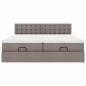 Preview: Ottoman-Bett mit Matratzen Taupe 180x200 cm Stoff