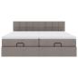 Preview: Ottoman-Bett mit Matratzen Taupe 200x200 cm Stoff