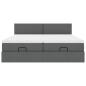 Preview: Ottoman-Bett mit Matratzen Dunkelgrau 180x200 cm Stoff
