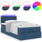 Preview: Ottoman-Bett mit Matratze Blau 90x190 cm Stoff
