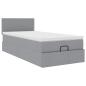 Preview: Ottoman-Bett mit Matratze Hellgrau 90x190 cm Stoff