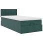 Preview: Ottoman-Bett mit Matratze Dunkelgrün 80x200 cm Samt