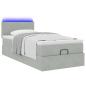 Preview: Ottoman-Bett mit Matratze Hellgrau 90x200 cm Samt