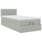 Preview: Ottoman-Bett mit Matratze Hellgrau 90x200 cm Samt