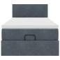 Preview: Ottoman-Bett mit Matratze Dunkelgrau 80x200 cm Samt