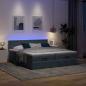 Preview: Ottoman-Bett mit Matratzen Dunkelgrau 200x200 cm Samt