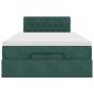 Preview: Ottoman-Bett mit Matratze Dunkelgrün 120x190 cm Samt