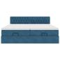Preview: Ottoman-Bett mit Matratzen Dunkelblau 200x200 cm Samt