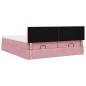 Preview: Ottoman-Bett mit Matratzen Rosa 200x200 cm Samt
