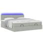 Preview: Ottoman-Bett mit Matratzen Hellgrau 160x200 cm Samt