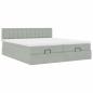 Preview: Ottoman-Bett mit Matratzen Hellgrau 160x200 cm Samt