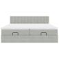 Preview: Ottoman-Bett mit Matratzen Hellgrau 160x200 cm Samt