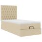 Preview: ARDEBO.de - Ottoman-Bett mit Matratze Creme 90x200 cm Stoff