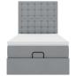 Preview: Ottoman-Bett mit Matratze Hellgrau 90x190 cm Stoff