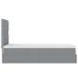 Preview: Ottoman-Bett mit Matratze Hellgrau 90x190 cm Stoff