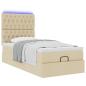 Preview: Ottoman-Bett mit Matratze Creme 90x190 cm Stoff