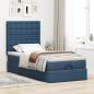 Preview: Ottoman-Bett mit Matratze Blau 90x190 cm Stoff